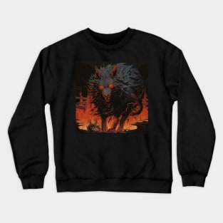 Black Wolf Demon Crewneck Sweatshirt